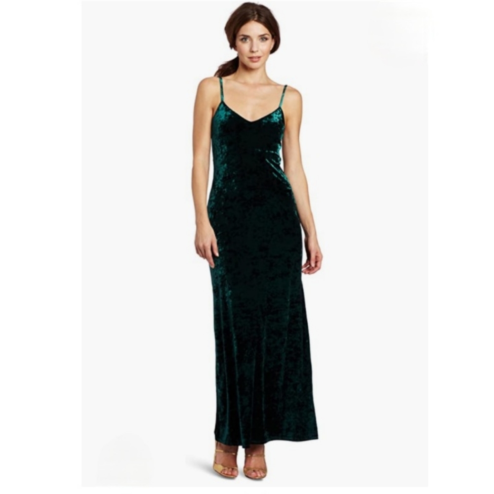 Only Hearts Emerald Crushed Velvet Slip Dress